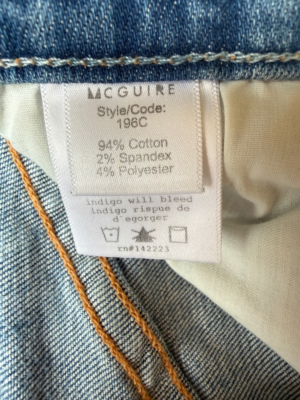 Mcguire Denim Distressed Mini Skirt in Light Blue retail $220 - Picture 3 of 6
